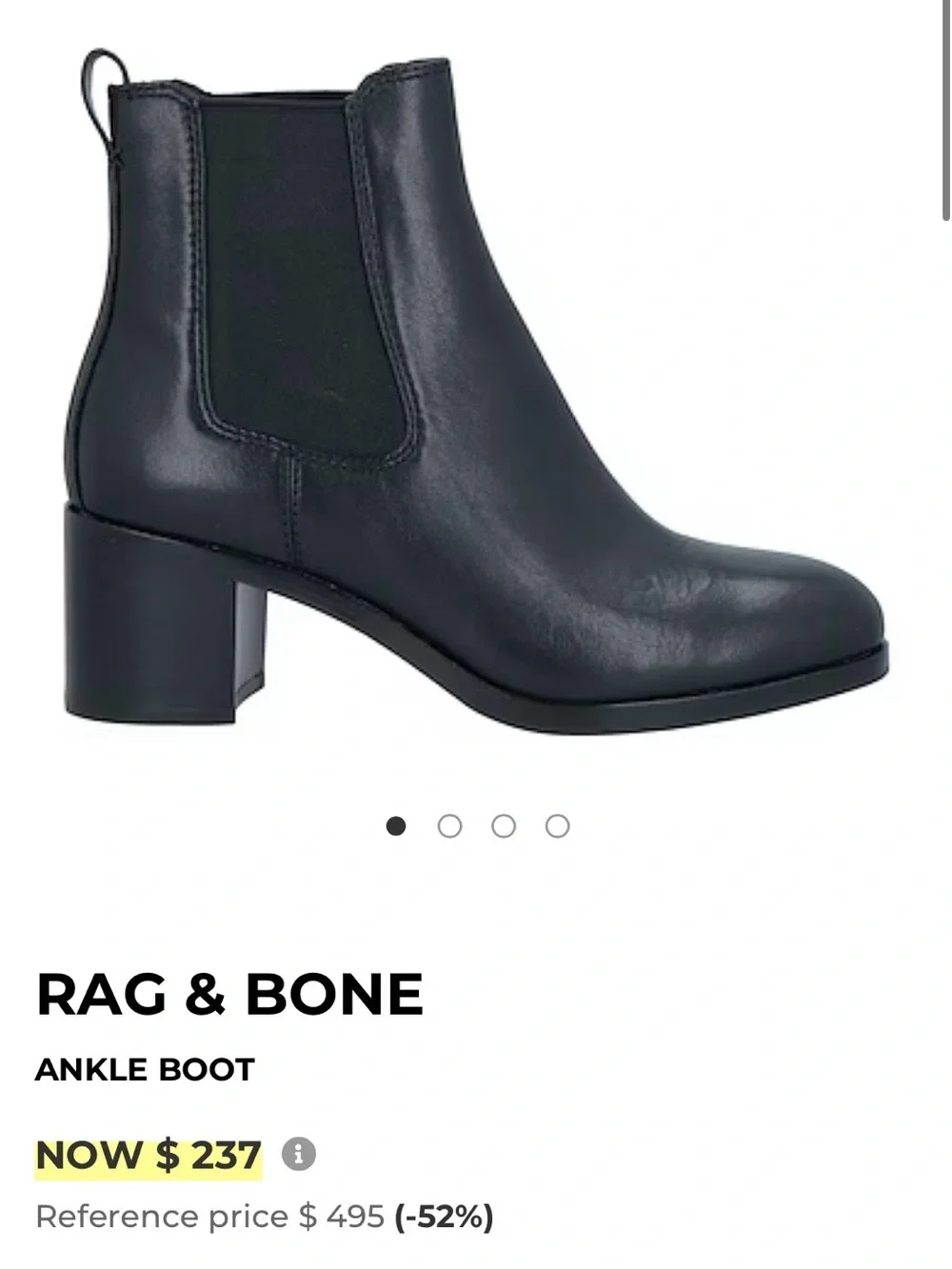 Rag & Bone Walker Chelsea Black Leather Boots